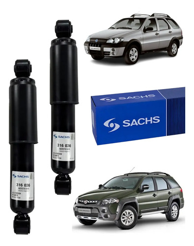 Kit Amortiguadores Traseros Sachs Fiat Palio Adventure — foto 1 de 1