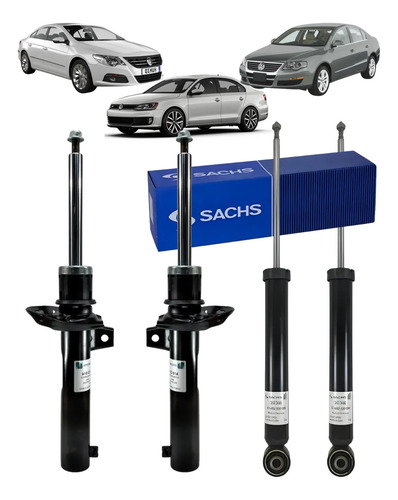 Kit X4 Amortiguadores Sachs Vw Vento 2011+ Carter 55mm — foto 1 de 1