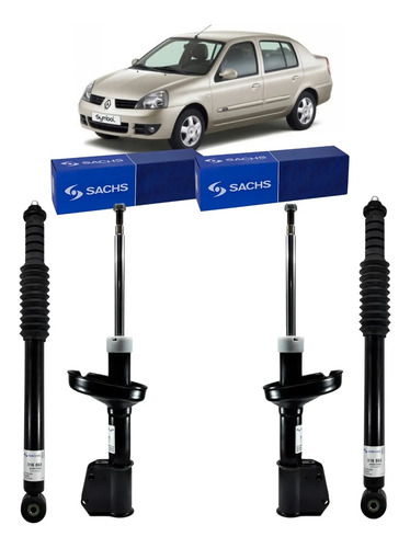 Kit Cuatro Amortiguadores Sachs Renault Symbol Desde 2008 — foto 1 de 1