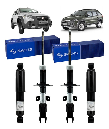 Kit 4 Amortiguadores Sachs Fiat Palio Adventure Locker 05 — foto 1 de 1